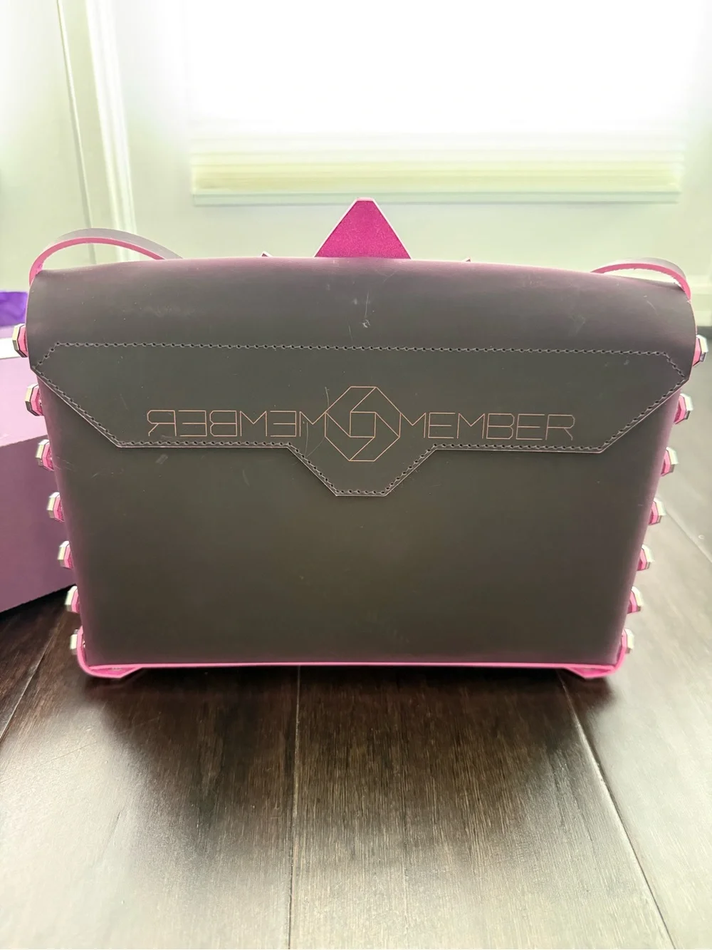 N.O.N.MEMNER Black & Pink leather ORCHID Bag